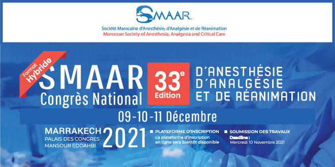 33ème Congrès de la Société Marocaine d'Anesthésie d'Analgésie et de Réanimation 