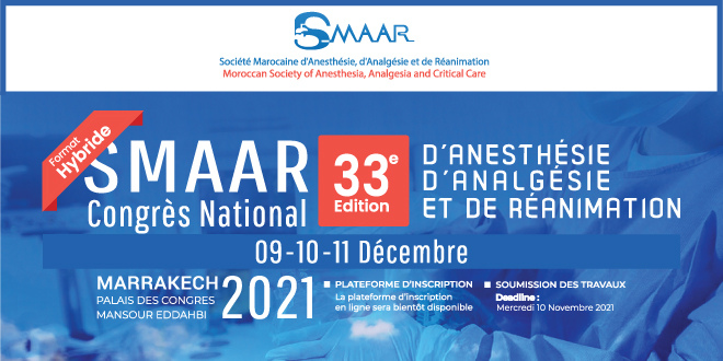 33ème Congrès de la Société Marocaine d'Anesthésie d'Analgésie et de Réanimation
