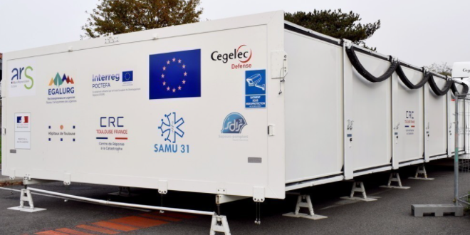 A peine présenté, l'hôpital mobile de Toulouse est déployé au Centre hospitalier de Bayonne
