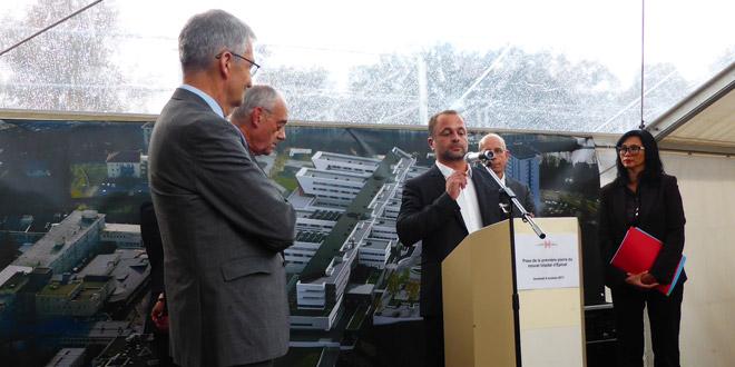 Cérémonie de pose de la première pierre pour le nouvel hôpital d'Epinal