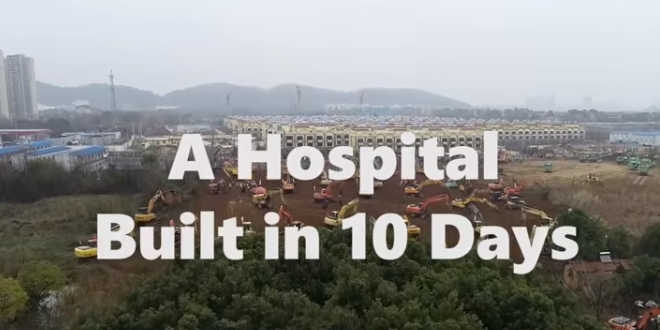 Sur le web : Ouverture d'un hôpital de gestion du coronavirus en 10 jours de chantier